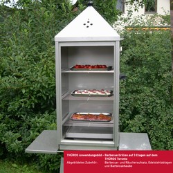 THÜROS T1 Barbecue- und Räucher Tower  Multifunktionsgrill Grillfläche: 3mal 30 x 30 cm