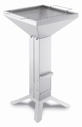THÜROS T2 Edelstahl 4 Fuß Holzkohlegrill - Grillfläche: 35 x 35 cm