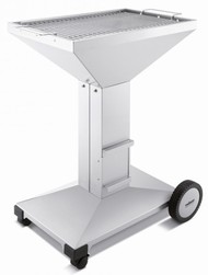 THÜROS T4 Edelstahl Fussplatte fahrbar Holzkohle - Grillfläche: 40 x 60 cm